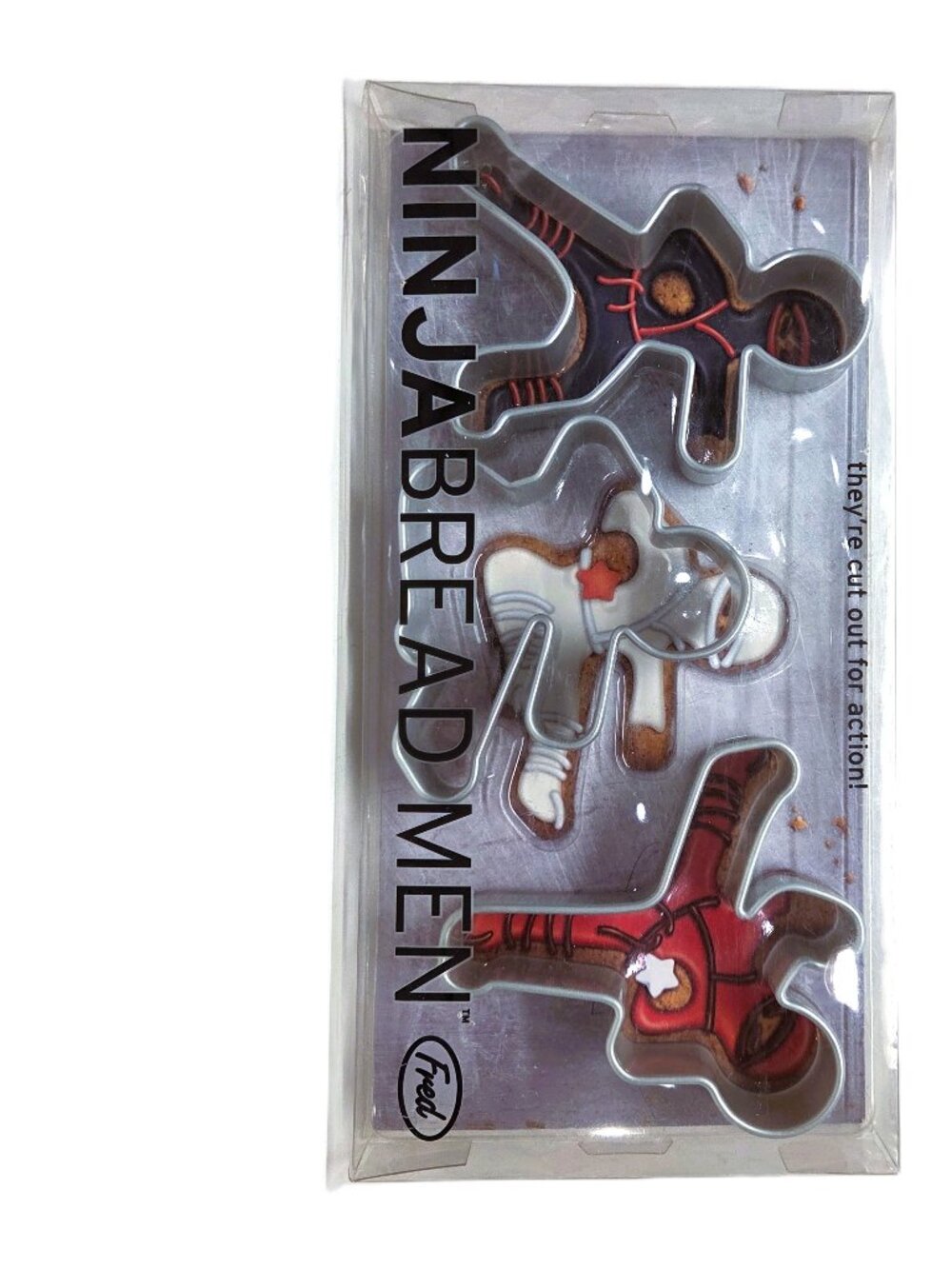 Fred Ninjabread Men Ninja Gingerbread Cookie Cutters Set of 3 Gray Plastic